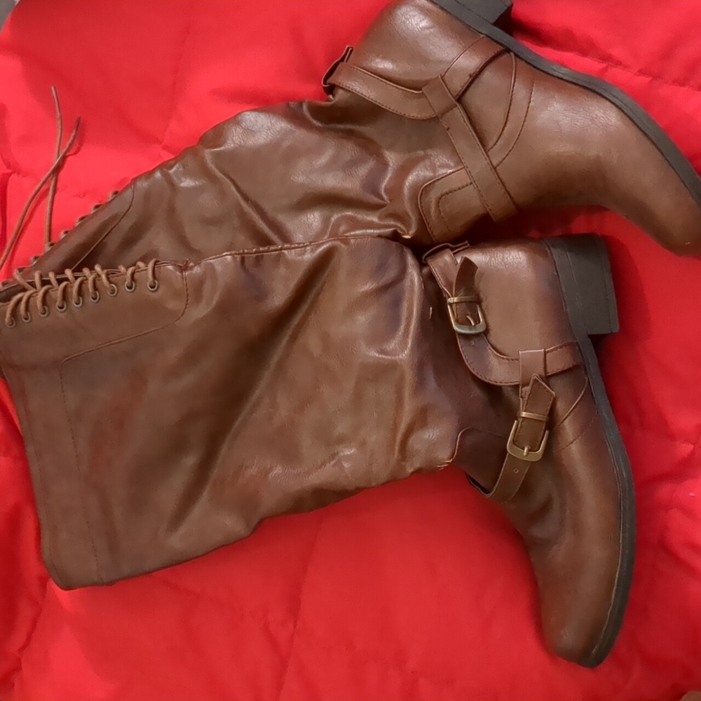 Faux leather boots women's 8.5